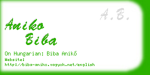 aniko biba business card